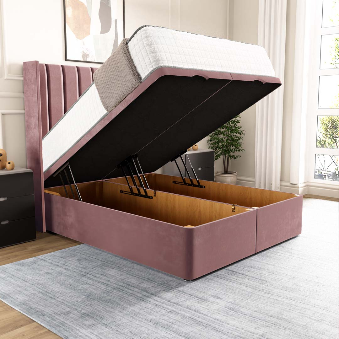 Sofia Ottoman Divan Bed - Pink Plush Velvet