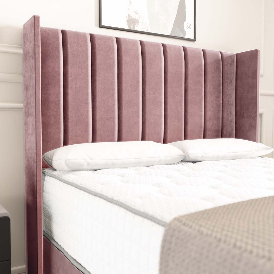 Sofia Ottoman Divan Bed - Pink Plush Velvet