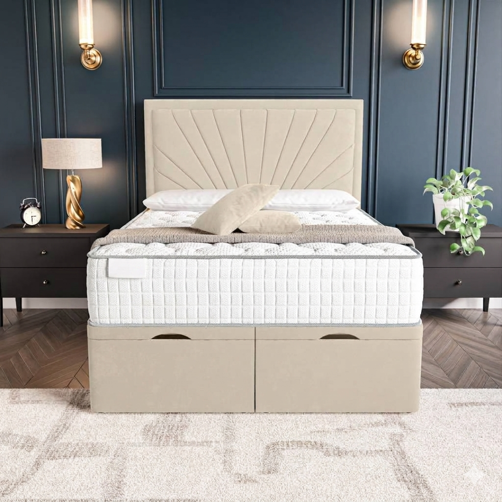 Casablanca Divan Bed - Cream Plush Velvet