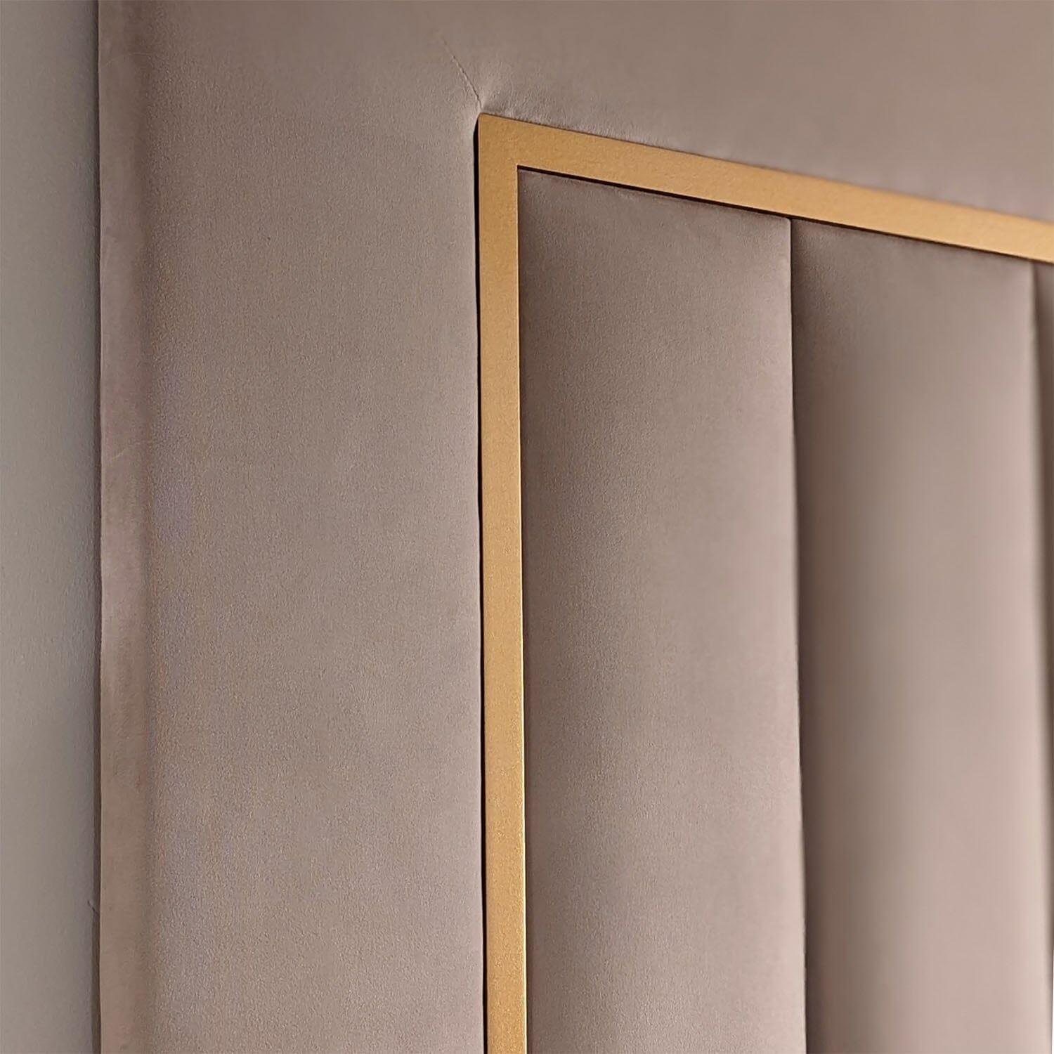 Milan Mink & Gold Channelled Luxury Headboard