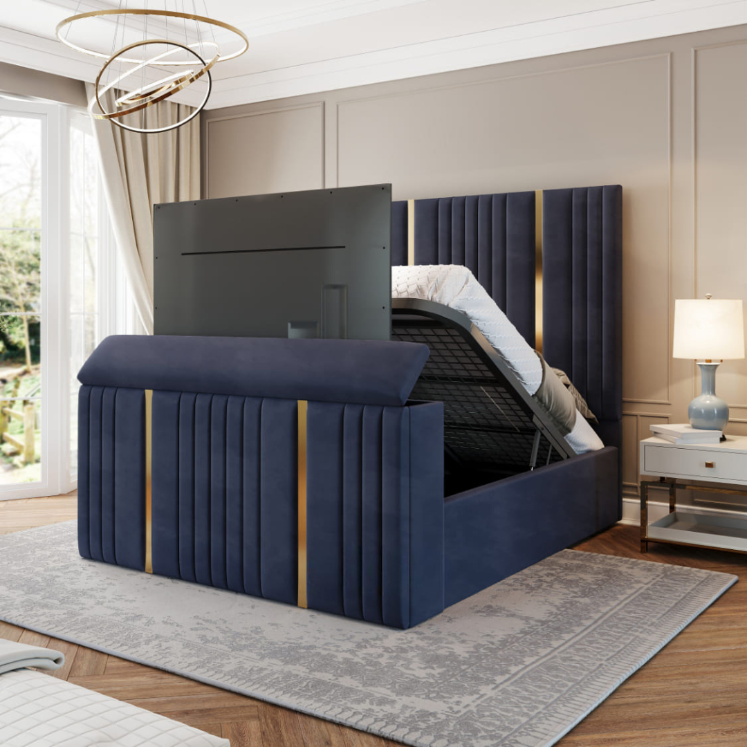 NeoDream TV Bed With Gold Trims