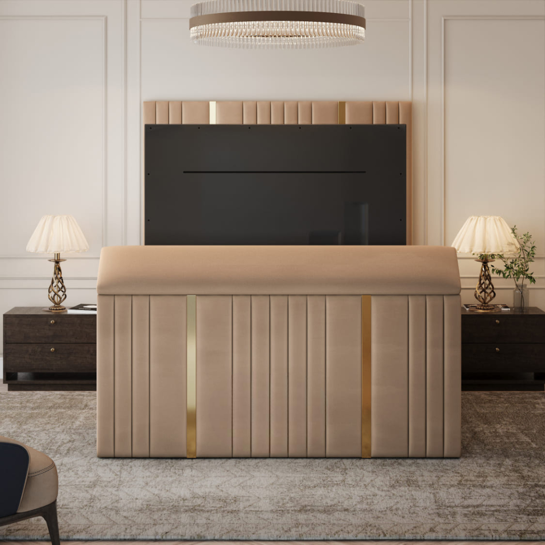 NeoDream TV Bed With Gold Trims