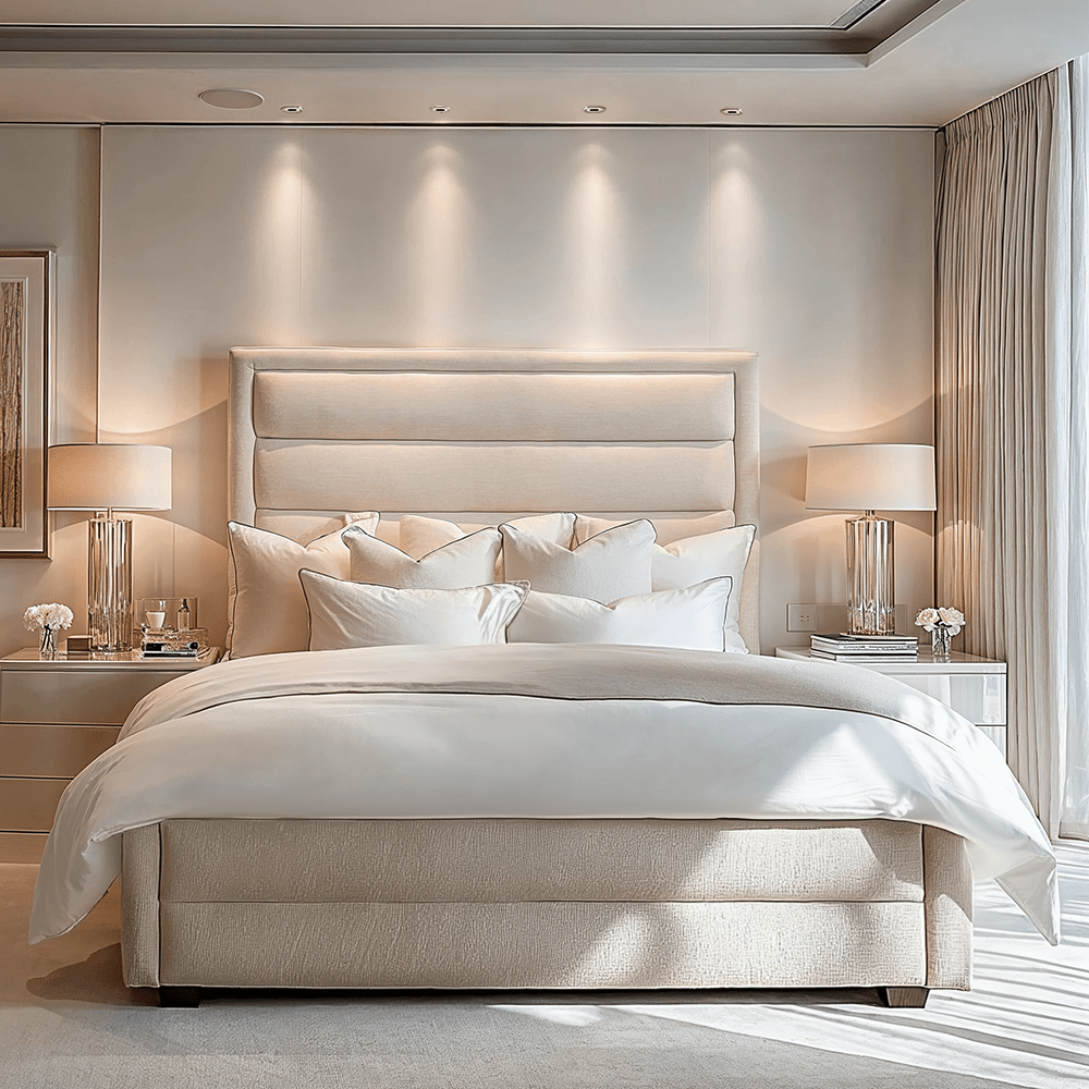 Natalia Luxury Stone Textured Upholstered Bed Natalia Luxury Stone Textured Upholstered Bed