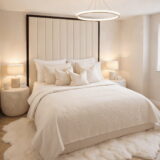 Valentina Praline & Black Channeled Headboard