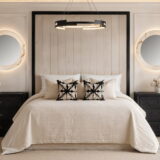 Valentina Praline & Black Channeled Headboard
