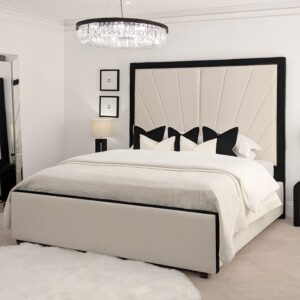 Barcelona Black Piping Sunburst Bed