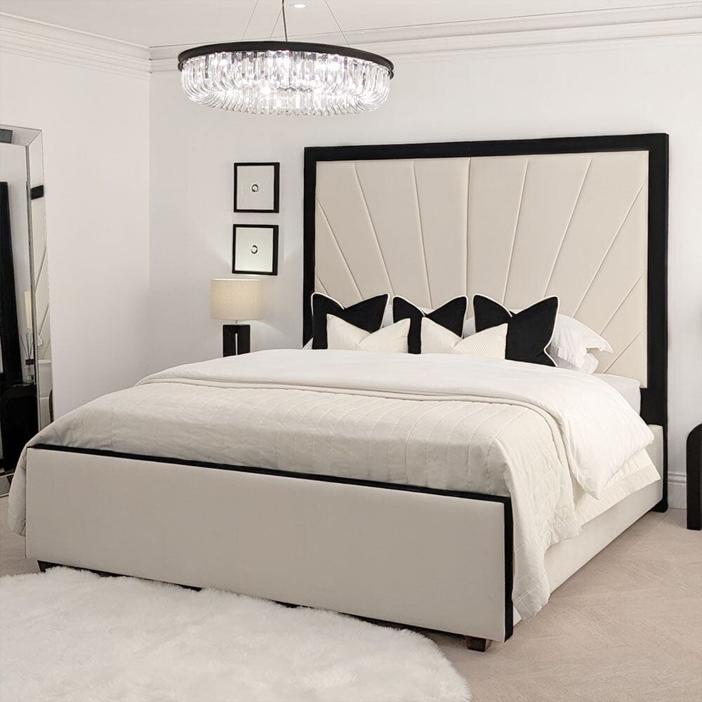 Barcelona Black Piping Sunburst Bed Barcelona Black Piping Sunburst Bed