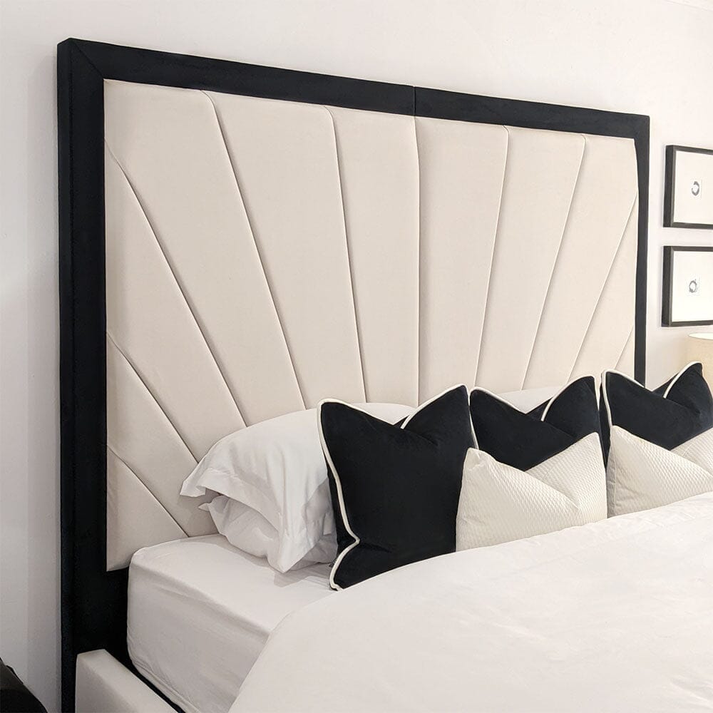 Barcelona Black Piping Sunburst Bed