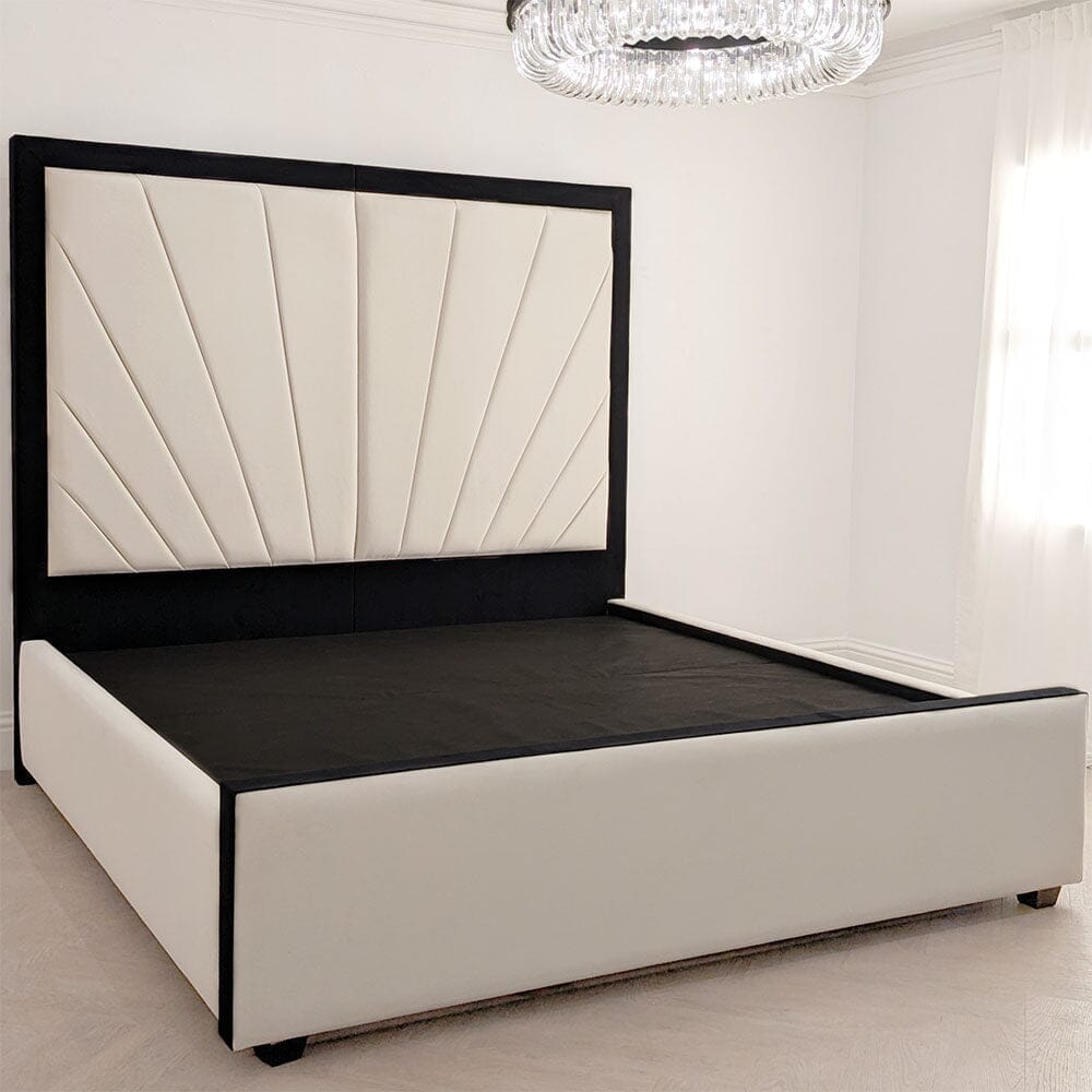 Barcelona Black Piping Sunburst Bed