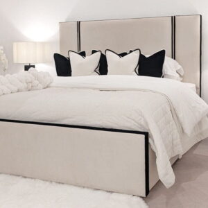 Alessi Vanilla Luxury Bed with Contrast Black Piping