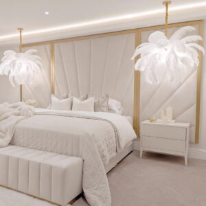 Sunburst Gold Luxury Wall Mounted Headboard with Wings