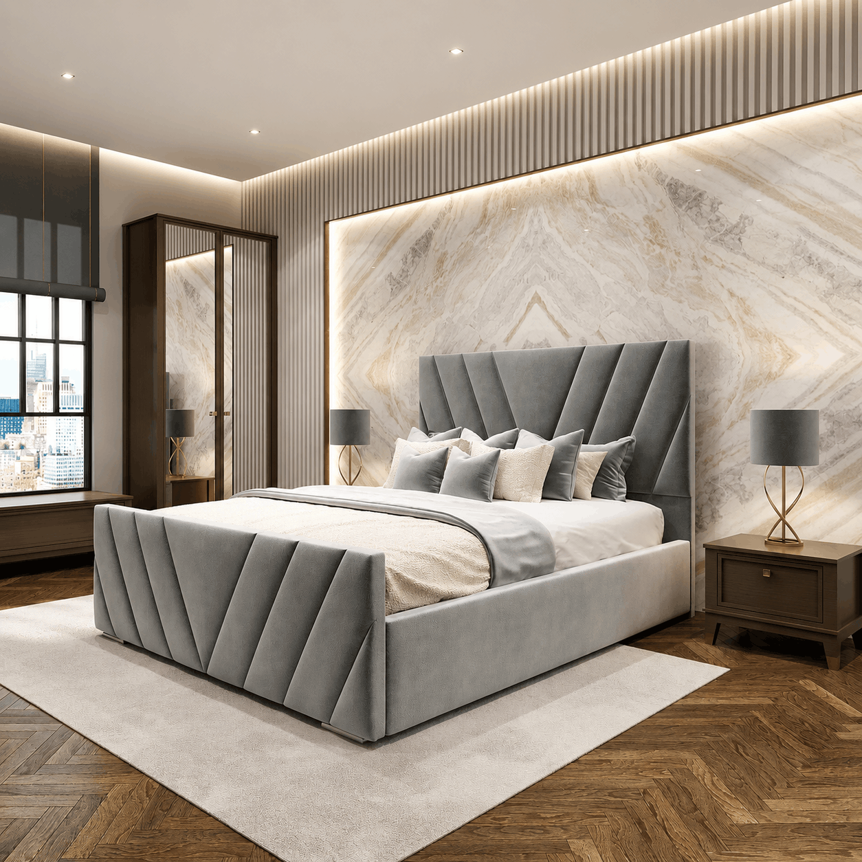 Victoria V Lined Designer Bed Victoria V Lined Designer Bed